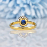 Ellibelle Jewellery Vintage 1960s Sapphire & Diamond 18ct Gold Cluster Ring
