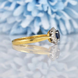 Ellibelle Jewellery Vintage 1960s Sapphire & Diamond 18ct Gold Cluster Ring
