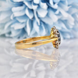 Ellibelle Jewellery Vintage 1960s Sapphire & Diamond 18ct Gold Cluster Ring