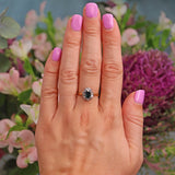 Ellibelle Jewellery Vintage 1960s Sapphire & Diamond 18ct Gold Cluster Ring