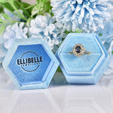 Ellibelle Jewellery Vintage 1960s Sapphire & Diamond 18ct Gold Platinum Cluster Ring