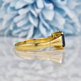 Ellibelle Jewellery Vintage 1960s Sapphire & Diamond 18ct Gold Ring