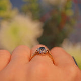 Ellibelle Jewellery VINTAGE 1960S SAPPHIRE & DIAMOND CLUSTER RING