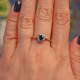 Ellibelle Jewellery VINTAGE 1960S SAPPHIRE & DIAMOND CLUSTER RING
