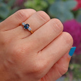 Ellibelle Jewellery Vintage 1963 Blue Sapphire Diamond Three Stone Ring by Cropp & Farr