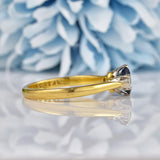 Ellibelle Jewellery Vintage 1963 Blue Sapphire Diamond Three Stone Ring by Cropp & Farr
