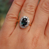 Ellibelle Jewellery Vintage 1963 Sapphire & Diamond 18ct Gold Cluster Ring (2.77ct)