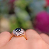 Ellibelle Jewellery Vintage 1963 Sapphire & Diamond 18ct Gold Cluster Ring (2.77ct)