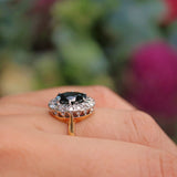 Ellibelle Jewellery Vintage 1963 Sapphire & Diamond 18ct Gold Cluster Ring (2.77ct)