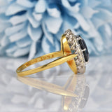 Ellibelle Jewellery Vintage 1963 Sapphire & Diamond 18ct Gold Cluster Ring (2.77ct)