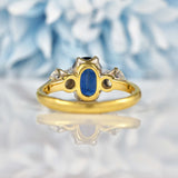 Ellibelle Jewellery Vintage 1964 Sapphire & Diamond Three-Stone Trilogy Engagement Ring