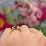 Ellibelle Jewellery Vintage 1964 Sapphire & Diamond Three-Stone Trilogy Engagement Ring