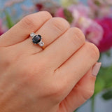 Ellibelle Jewellery Vintage 1964 Sapphire & Diamond Three-Stone Trilogy Engagement Ring