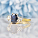 Ellibelle Jewellery Vintage 1964 Sapphire & Diamond Three-Stone Trilogy Engagement Ring