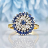 Ellibelle Jewellery Vintage 1966 Sapphire & Diamond Cluster Dress Ring