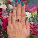 Ellibelle Jewellery Vintage 1968 Garnet & Diamond Gold Cluster Ring