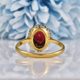 Ellibelle Jewellery Vintage 1968 Garnet & Diamond Gold Cluster Ring