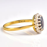 Ellibelle Jewellery Vintage 1968 Garnet & Diamond Gold Cluster Ring