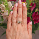 Ellibelle Jewellery Vintage 1968 Sapphire & Diamond 18ct Gold Ring
