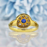 Ellibelle Jewellery Vintage 1968 Sapphire & Diamond 18ct Gold Ring