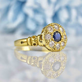 Ellibelle Jewellery Vintage 1968 Sapphire & Diamond 18ct Gold Ring