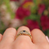Ellibelle Jewellery Vintage 1968 Sapphire & Diamond 18ct Gold Ring