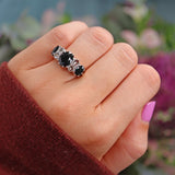 Ellibelle Jewellery Vintage 1968 Sapphire & Rose Cut Diamond 18ct Gold Ring