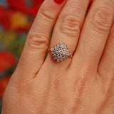 Ellibelle Jewellery Vintage 1969 Diamond 18ct Gold Cluster Ring (0.82cts)