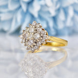 Ellibelle Jewellery Vintage 1969 Diamond 18ct Gold Cluster Ring (0.82cts)