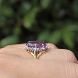 Ellibelle Jewellery Vintage 1970 Amethyst & Diamond 18ct Gold Ring