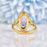 Ellibelle Jewellery Vintage 1970 Amethyst & Diamond 18ct Gold Ring