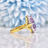 Ellibelle Jewellery Vintage 1970 Amethyst & Diamond 18ct Gold Ring