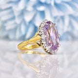 Ellibelle Jewellery Vintage 1970 Amethyst & Diamond 18ct Gold Ring