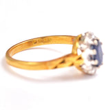 Ellibelle Jewellery Vintage 1970 Blue Sapphire & Diamond Cluster Ring