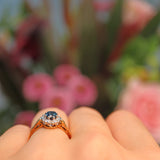 Ellibelle Jewellery Vintage 1970 Blue Sapphire & Diamond Cluster Ring