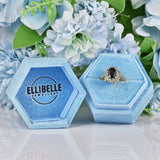 Ellibelle Jewellery Vintage 1970 Sapphire & Diamond 18ct Gold Cluster Ring