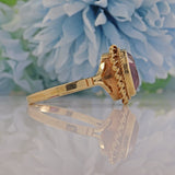 Ellibelle Jewellery Vintage 1970s Amethyst 9ct Gold Solitaire Ring