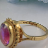 Ellibelle Jewellery Vintage 1970s Amethyst 9ct Gold Solitaire Ring