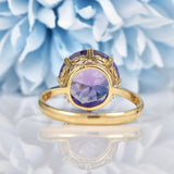 Ellibelle Jewellery Vintage 1970s Colour Change Sapphire 9ct Gold Dress Ring