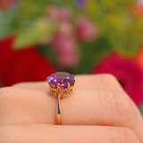 Ellibelle Jewellery Vintage 1970s Colour Change Sapphire 9ct Gold Dress Ring