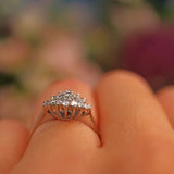 Ellibelle Jewellery Vintage 1970s Diamond 18ct White Gold Cluster Ring