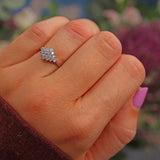 Ellibelle Jewellery Vintage 1970s Diamond 18ct White Gold Cluster Ring