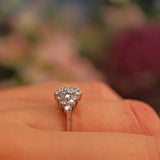 Ellibelle Jewellery Vintage 1970s Diamond 18ct White Gold Cluster Ring