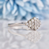 Ellibelle Jewellery Vintage 1970s Diamond 18ct White Gold Cluster Ring