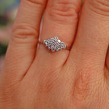 Ellibelle Jewellery Vintage 1970s Diamond 18ct White Gold Cluster Ring