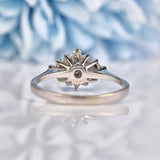 Ellibelle Jewellery Vintage 1970s Diamond 18ct White Gold Cluster Ring