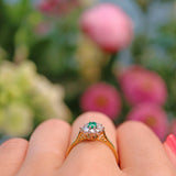 Ellibelle Jewellery Vintage 1970s Emerald & Diamond 18ct Gold Cluster Ring