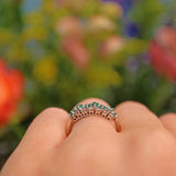 Ellibelle Jewellery Vintage 1970s Emerald & Diamond White Gold Ring