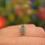 Ellibelle Jewellery Vintage 1970s Emerald & Diamond White Gold Ring