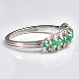 Ellibelle Jewellery Vintage 1970s Emerald & Diamond White Gold Ring